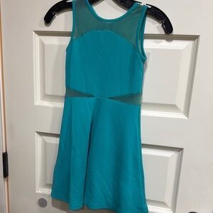 Teal Sleeveless Dress with Mesh Accents size 7 Blush by US Angels